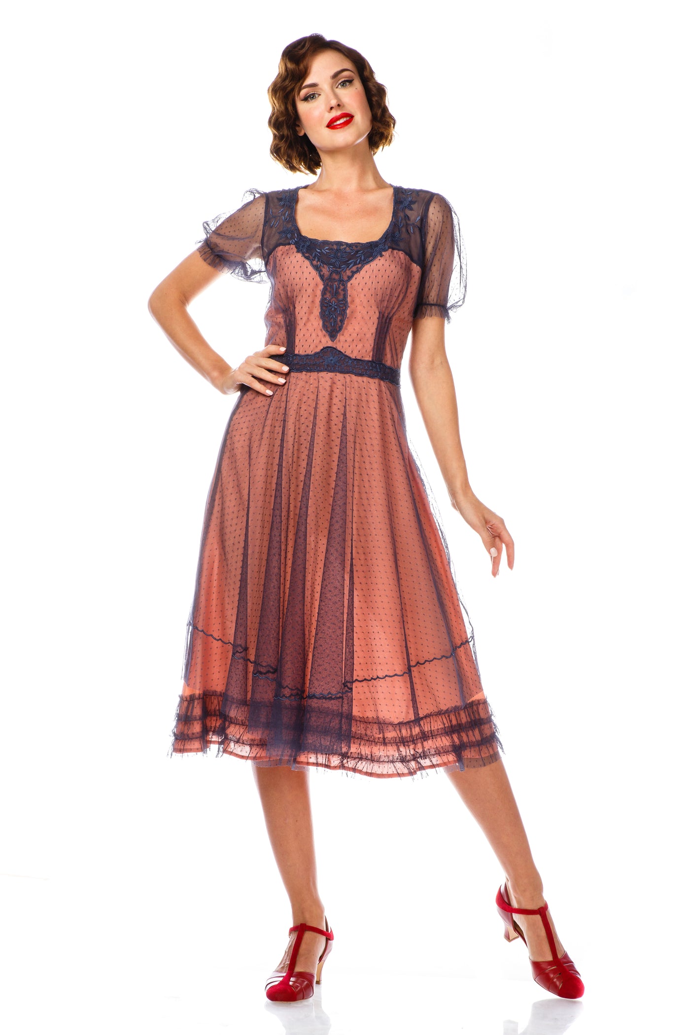 flapper style dress Nataya Flapper Style Dress 40832 in Royal Navy