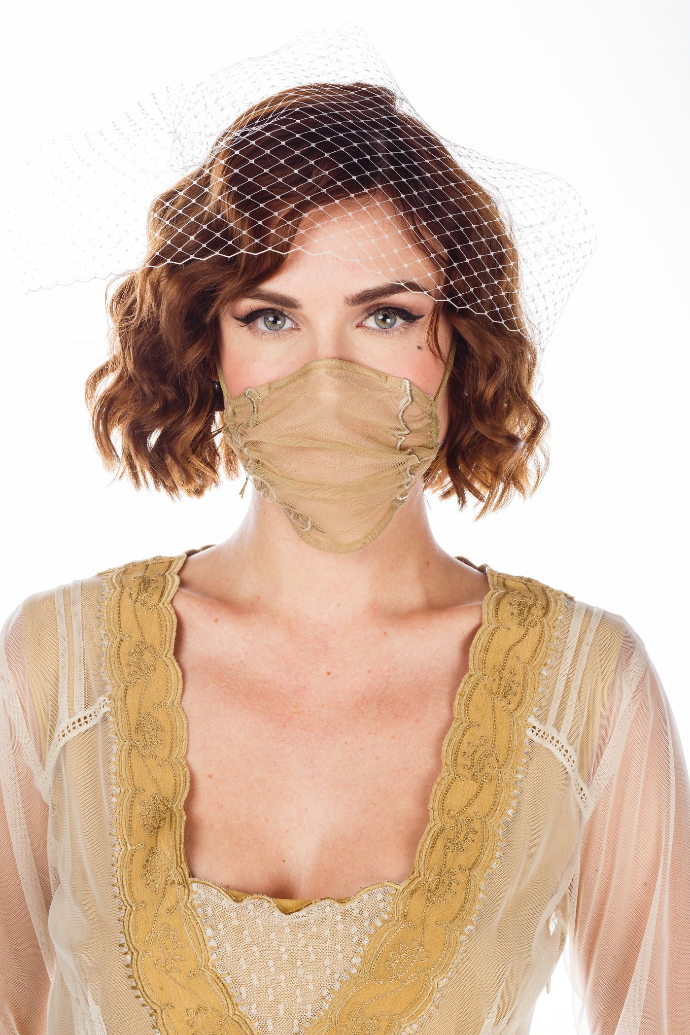 Breathable Dressy Face Mask in Gold by Nataya
