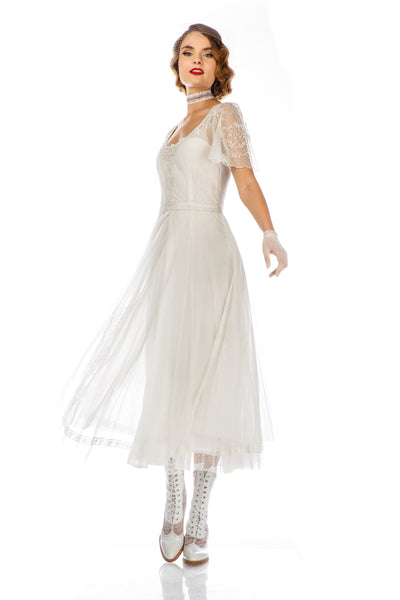 Alice Vintage Style Dress in Ivory by Nataya