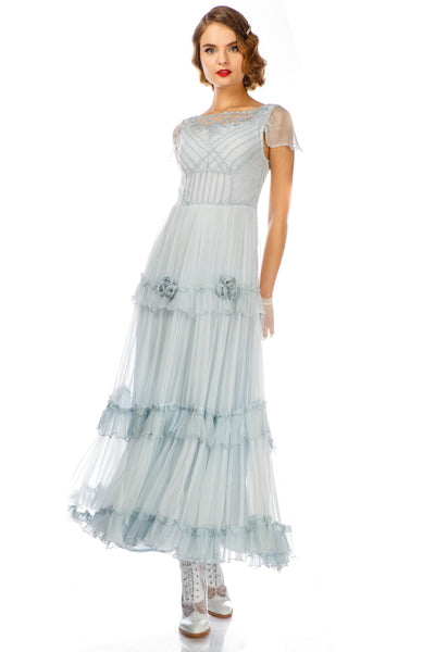 Harper Vintage Insprired Wedding Dress in Blue by Nataya
