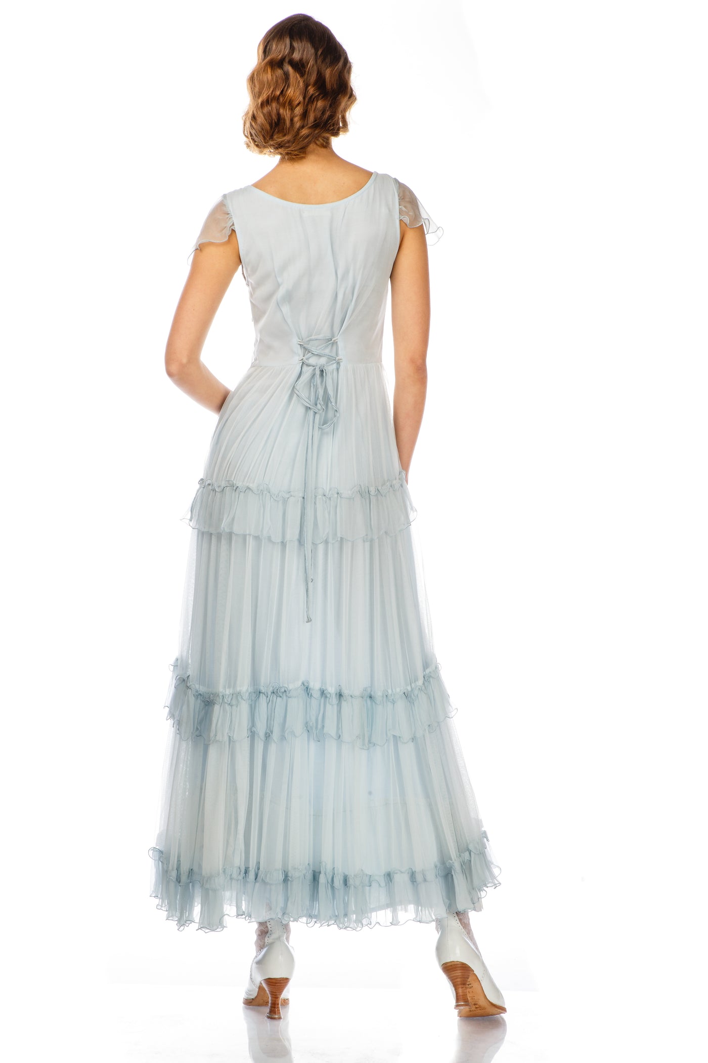 Harper Vintage Insprired Wedding Dress in Blue by Nataya