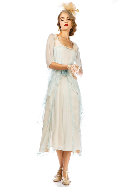 10709 Great Gatsby Party Dress in Nude Mint by Nataya