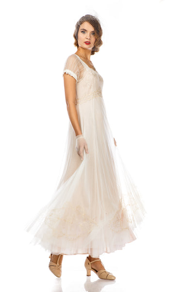 Nataya 40823 Vintage Garden Party Gown in Ivory