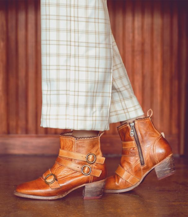 Bady Modern Victorian Boots in Rustic Almond by Oak Tree Farms