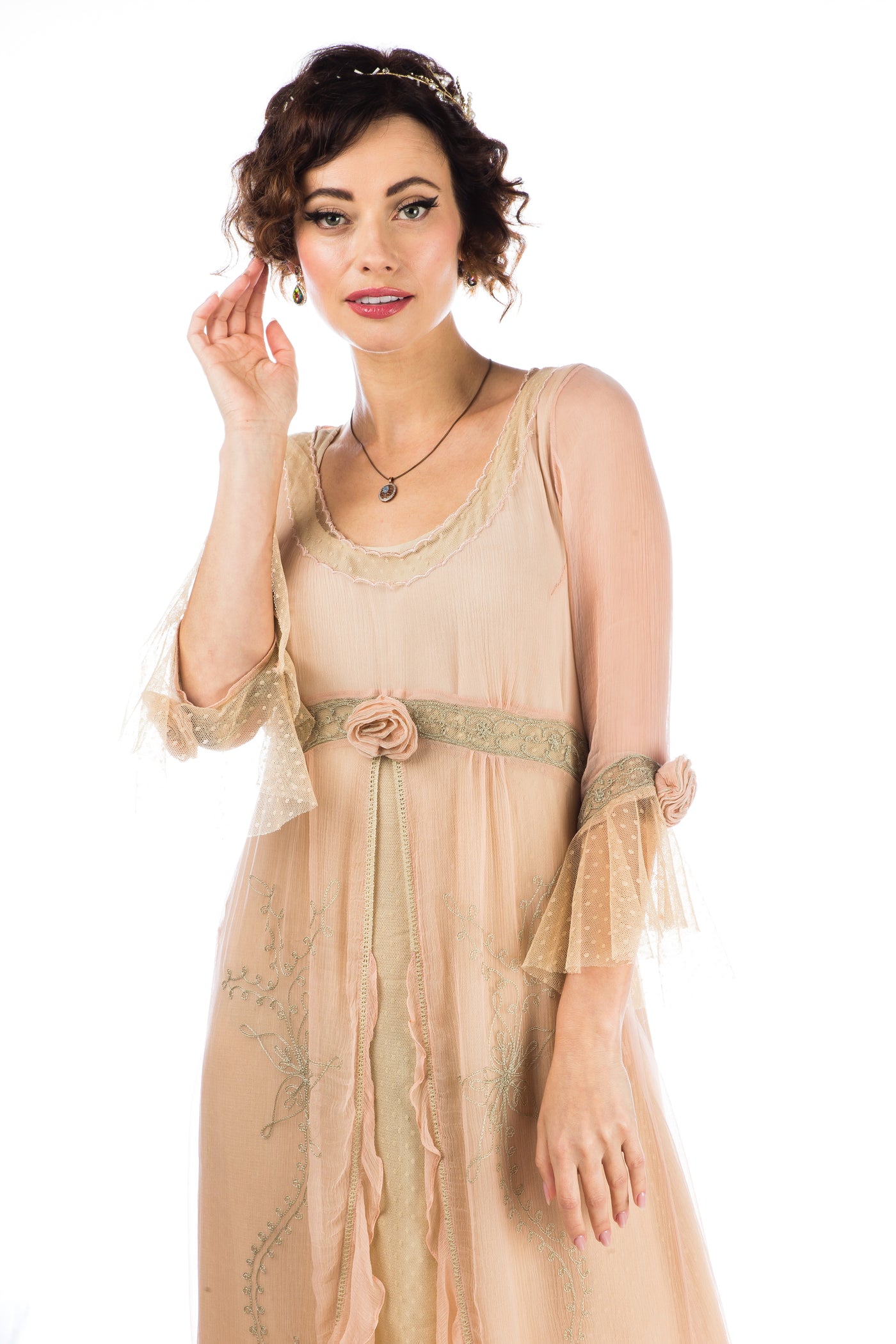 Dafna-Bridgerton-Inspired-Dress-in-Peach-Sage-by-Nataya-2
