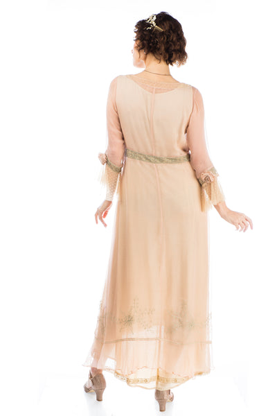     Dafna-Bridgerton-Inspired-Dress-in-Peach-Sage-by-Nataya-back