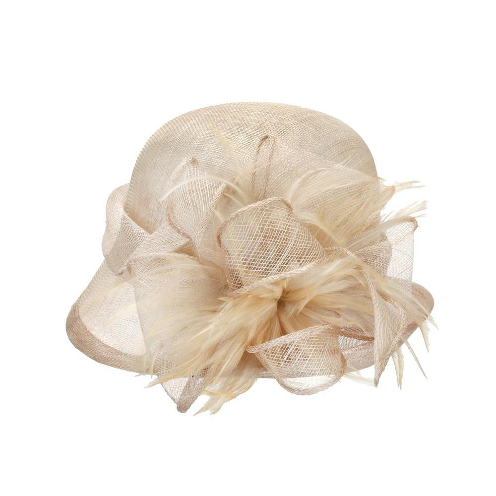 Twenties Style Star Cloche Hat in Beige