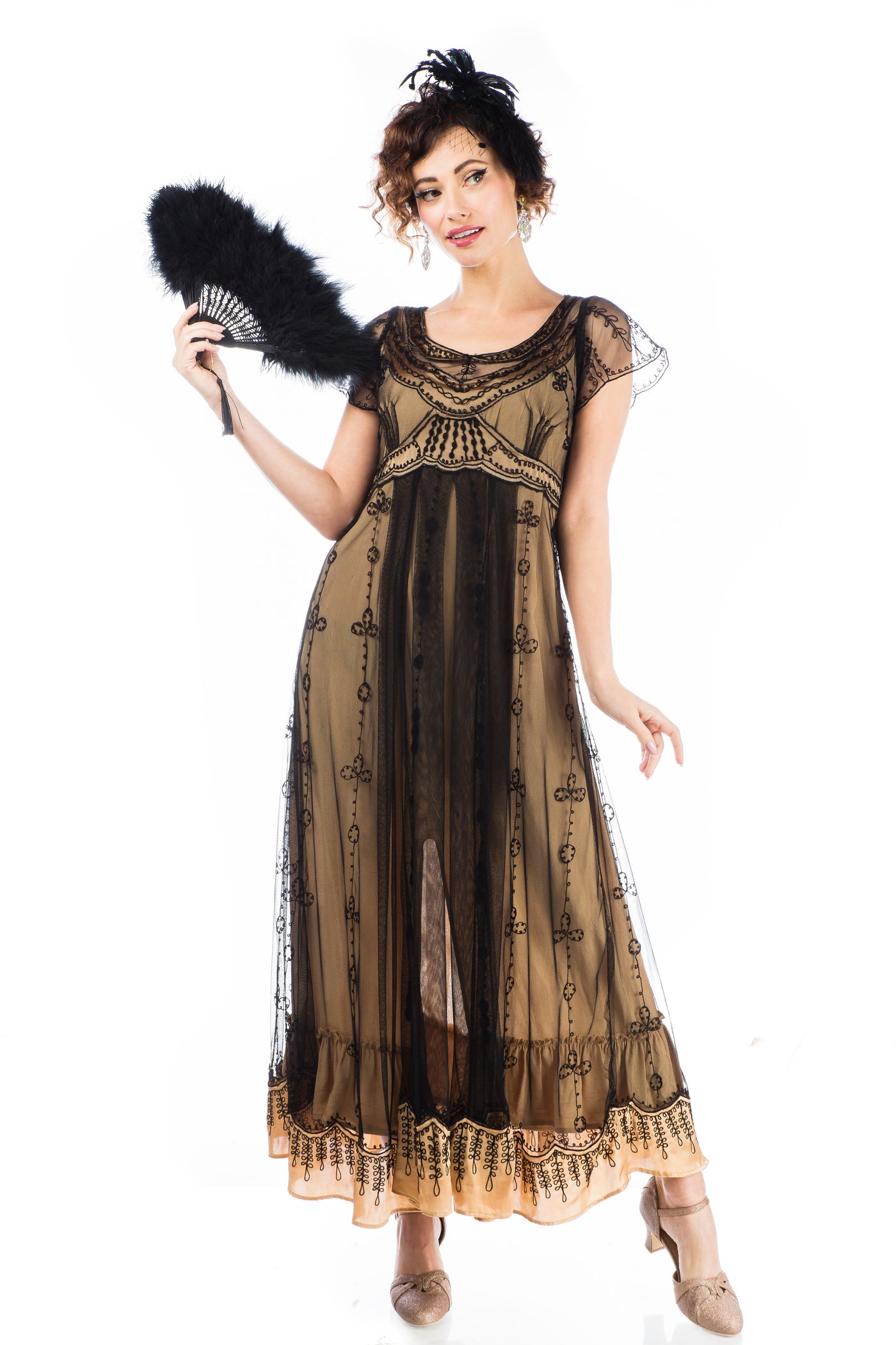 Izabella-Victorian-Style-Dress-in-Black-Gold-by-Nataya-1