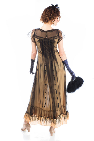     Izabella-Victorian-Style-Dress-in-Black-Gold-by-Nataya-back