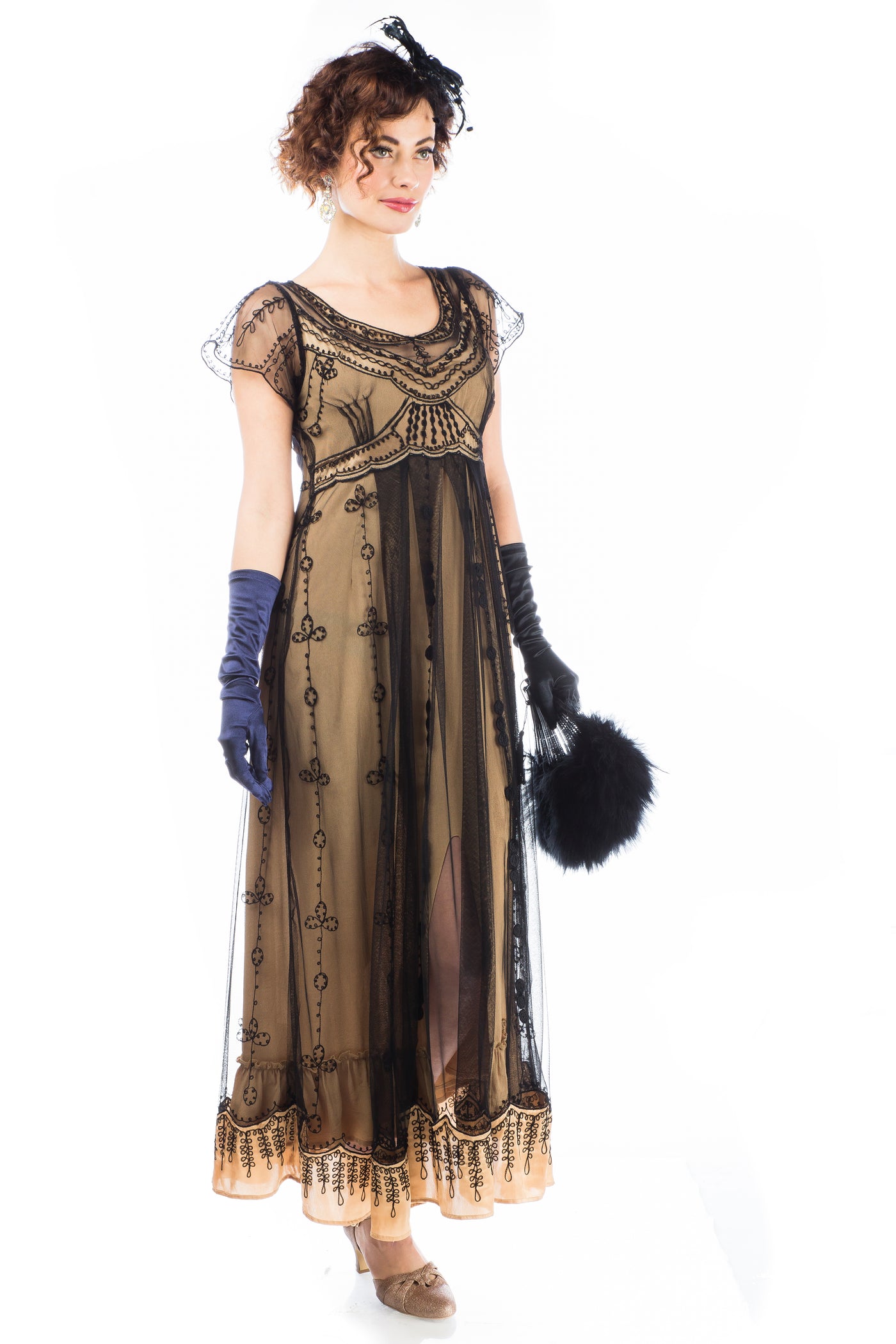     Izabella-Victorian-Style-Dress-in-Black-Gold-by-Nataya-side