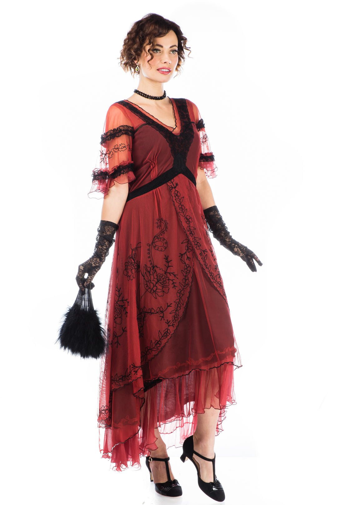victorian modern dress Kara Modern Victorian Dress in Wine Black by Nataya