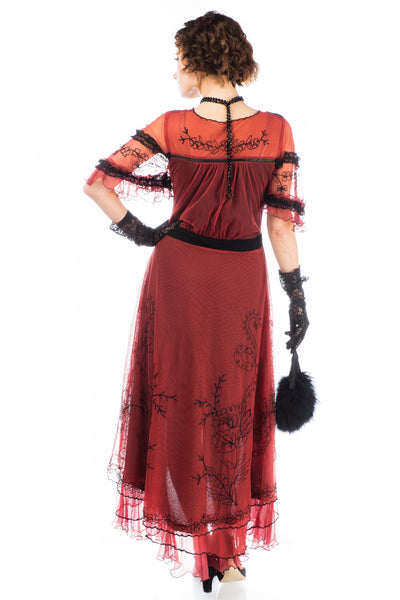 Kayla-1920s-Titanic-Style-Dress-in-Wine-Black-by-Nataya-back
