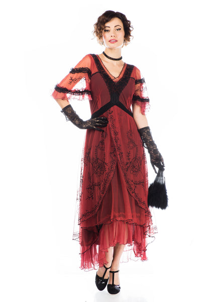 Kayla-1920s-Titanic-Style-Dress-in-Wine-Black-by-Nataya-main