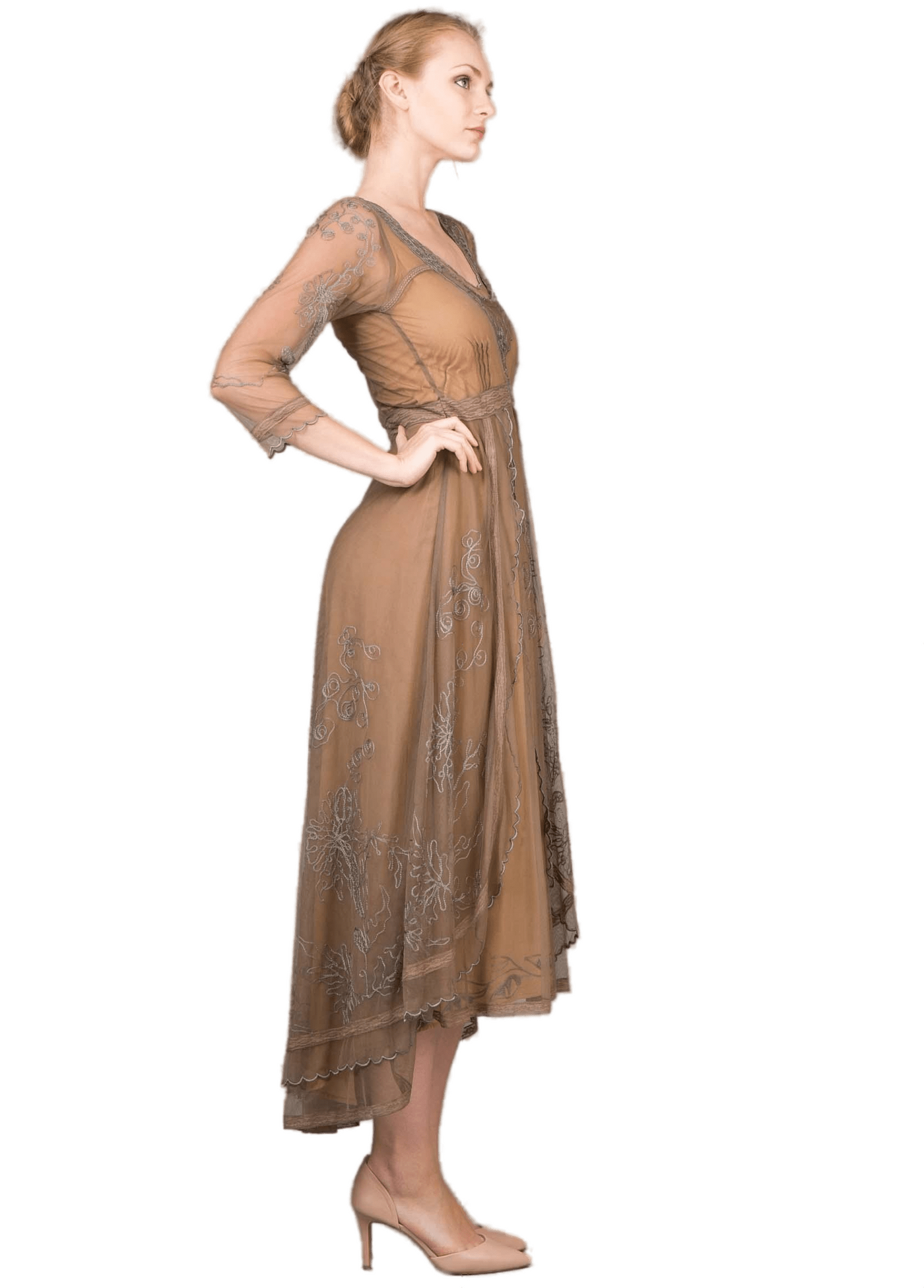 Nataya 40163 Downton Abbey Antique Silver Tea Party Gown