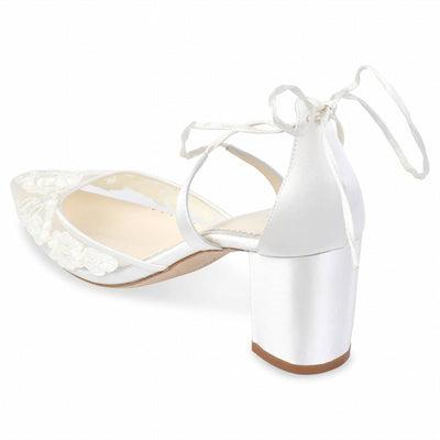 Abigail Lace Wedding Heels in Ivory
