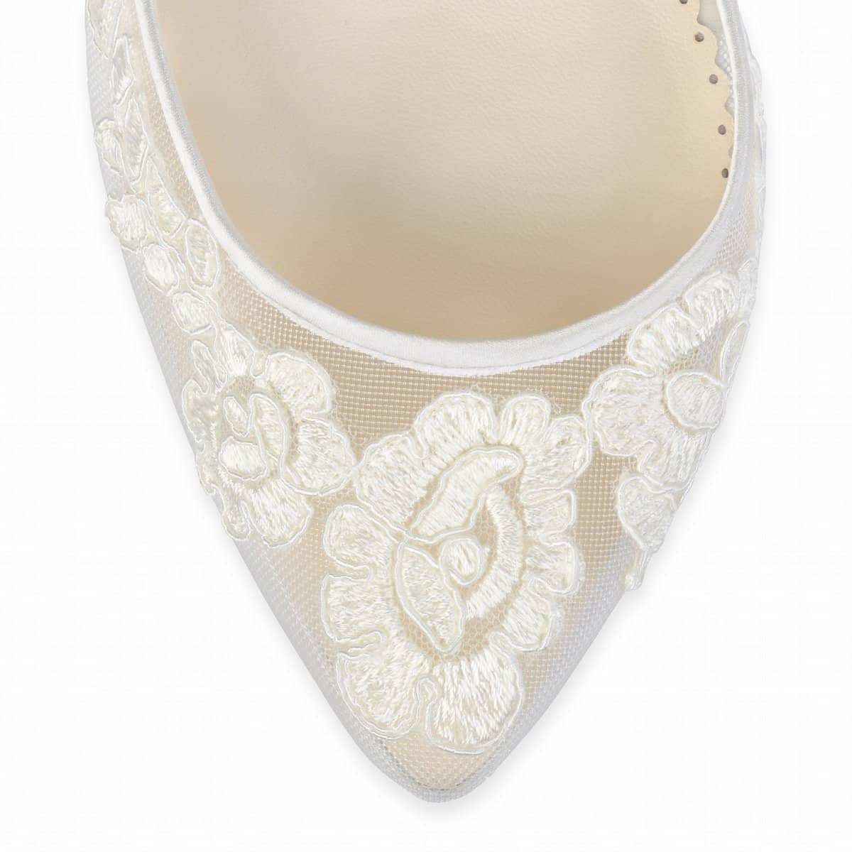 Abigail Lace Wedding Heels in Ivory