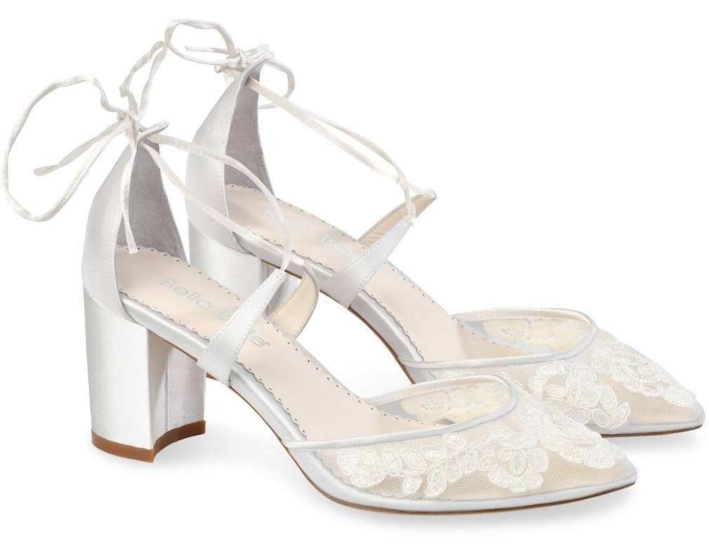 Abigail Lace Wedding Heels in Ivory