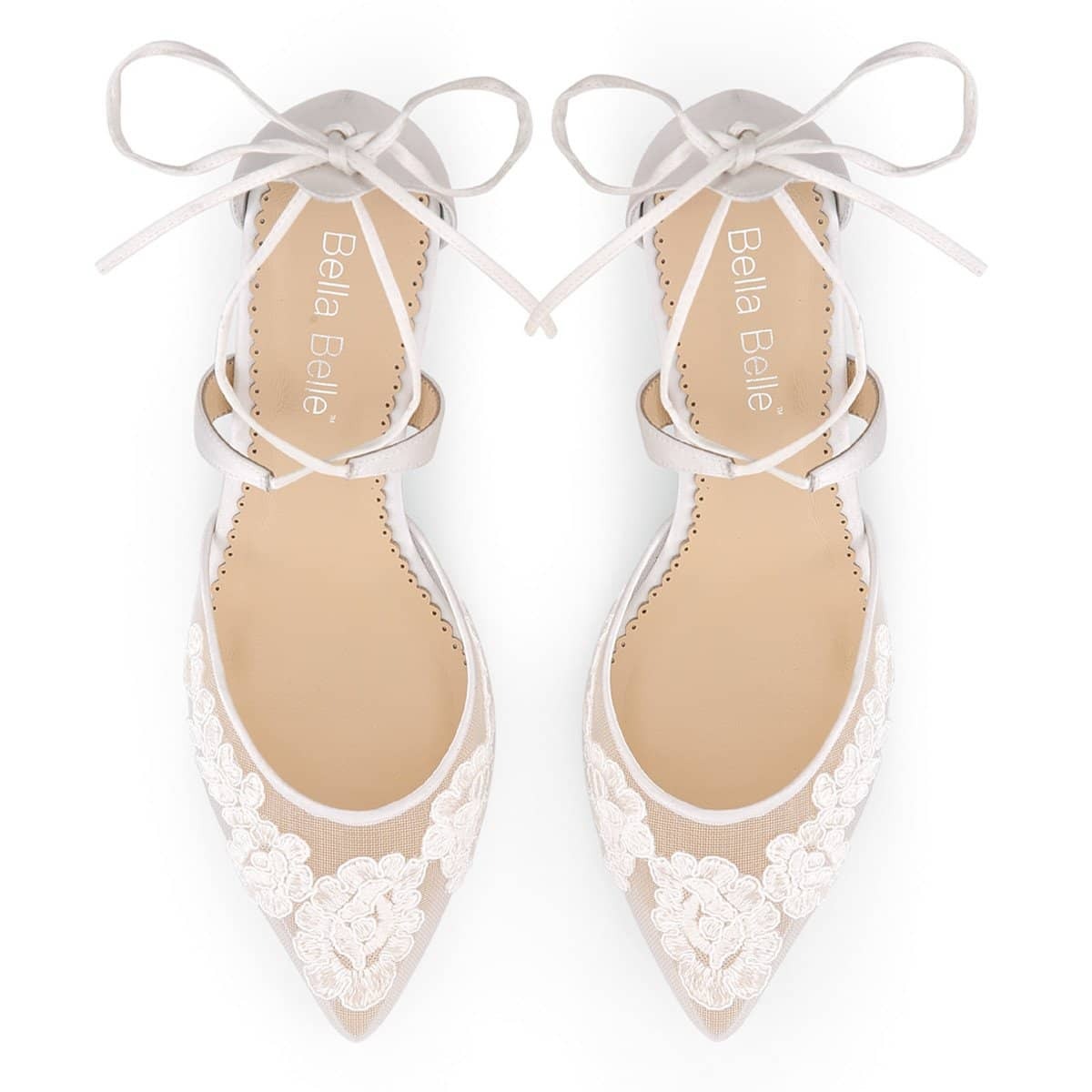 Amelia Floral Lace Wedding Heels in Ivory