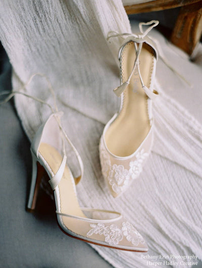 Anita Lace Wedding Shoes in Ivory