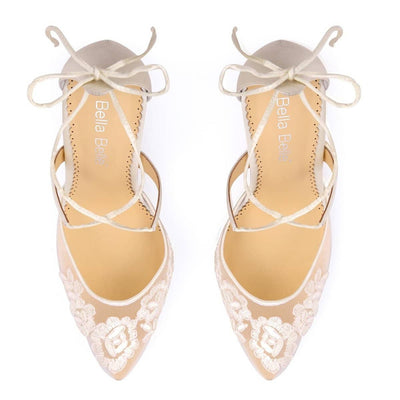 Anita Lace Wedding Shoes in Ivory
