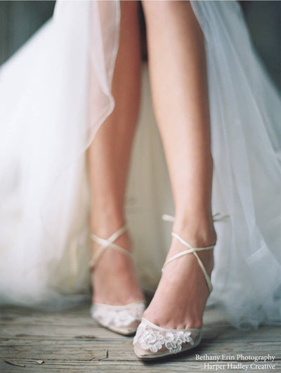 Anita Lace Wedding Shoes in Ivory