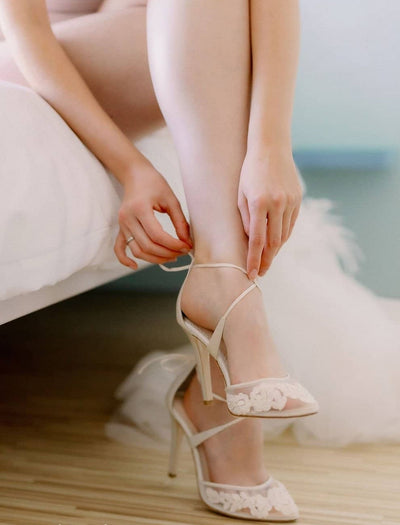 Anita Lace Wedding Shoes in Ivory