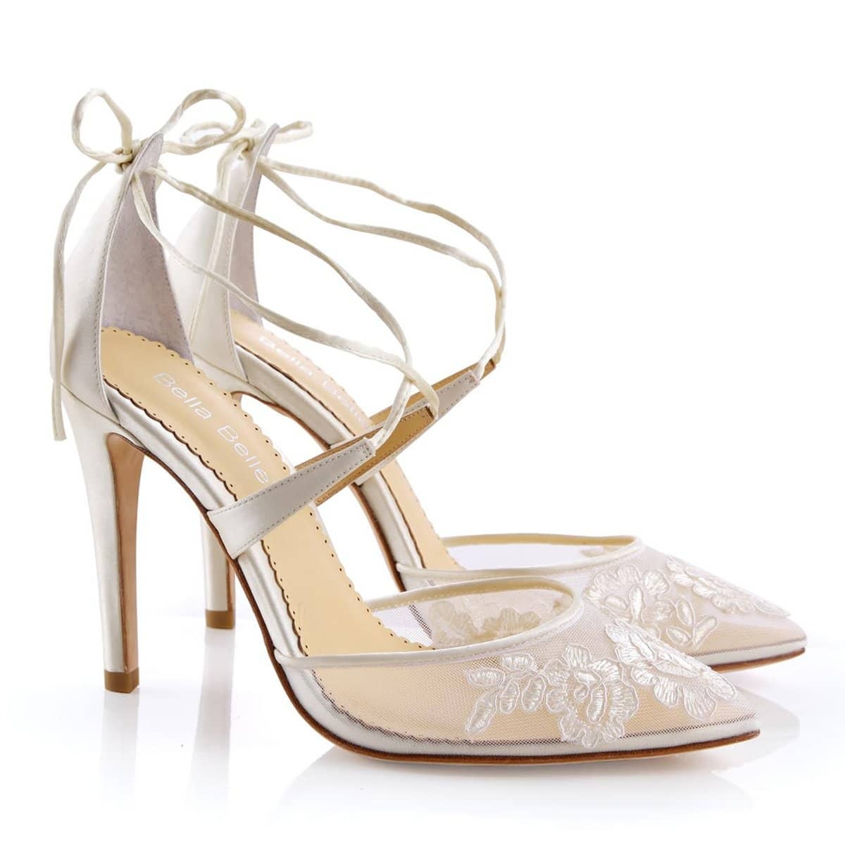 Anita Lace Wedding Shoes in Ivory