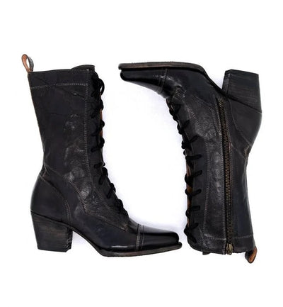 Baisley Vintage Inspired Boots in Black Rustic