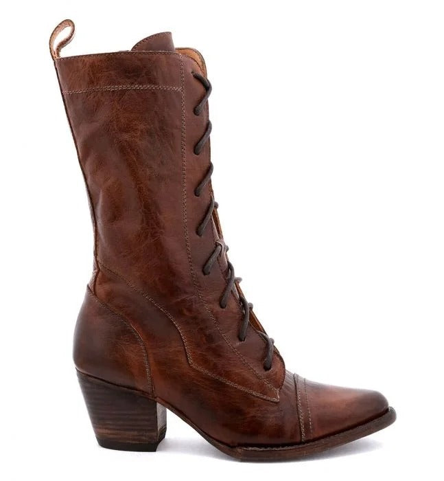 Baisley Vintage Inspired Boots in Teak