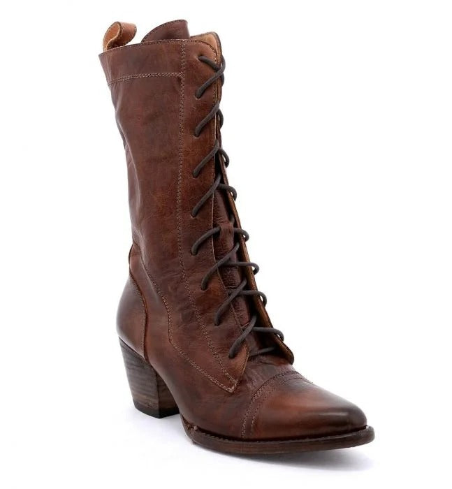 Baisley Vintage Inspired Boots in Teak