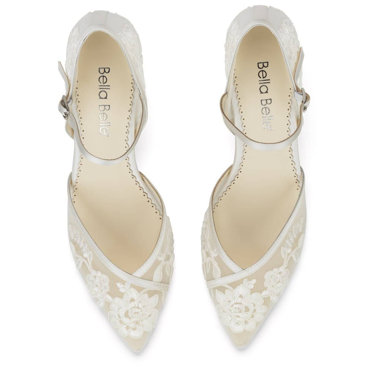 Candice Lace Wedding Heels in Ivory