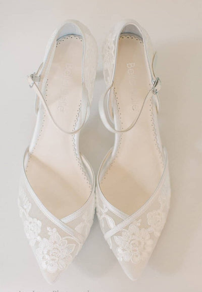 Candice Lace Wedding Heels in Ivory