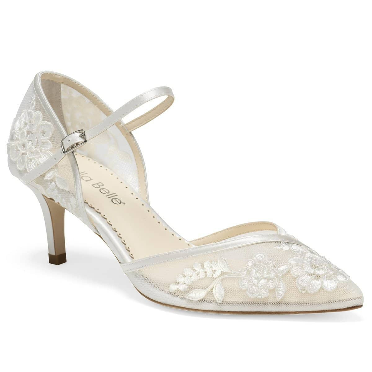 Candice Lace Wedding Heels in Ivory