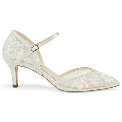 Candice Lace Wedding Heels in Ivory