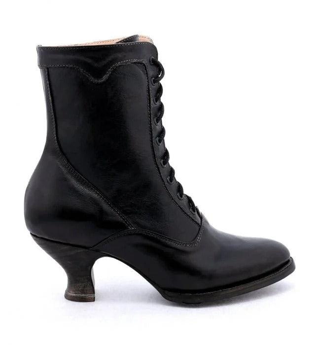 Eleanor Victorian Inspired Boots in Black Rustic