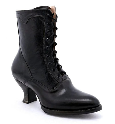 Eleanor Victorian Inspired Boots in Black Rustic