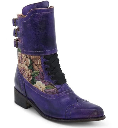 Faye Short Lace Inlay Boots in Poison Rustic