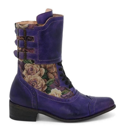 Faye Short Lace Inlay Boots in Poison Rustic