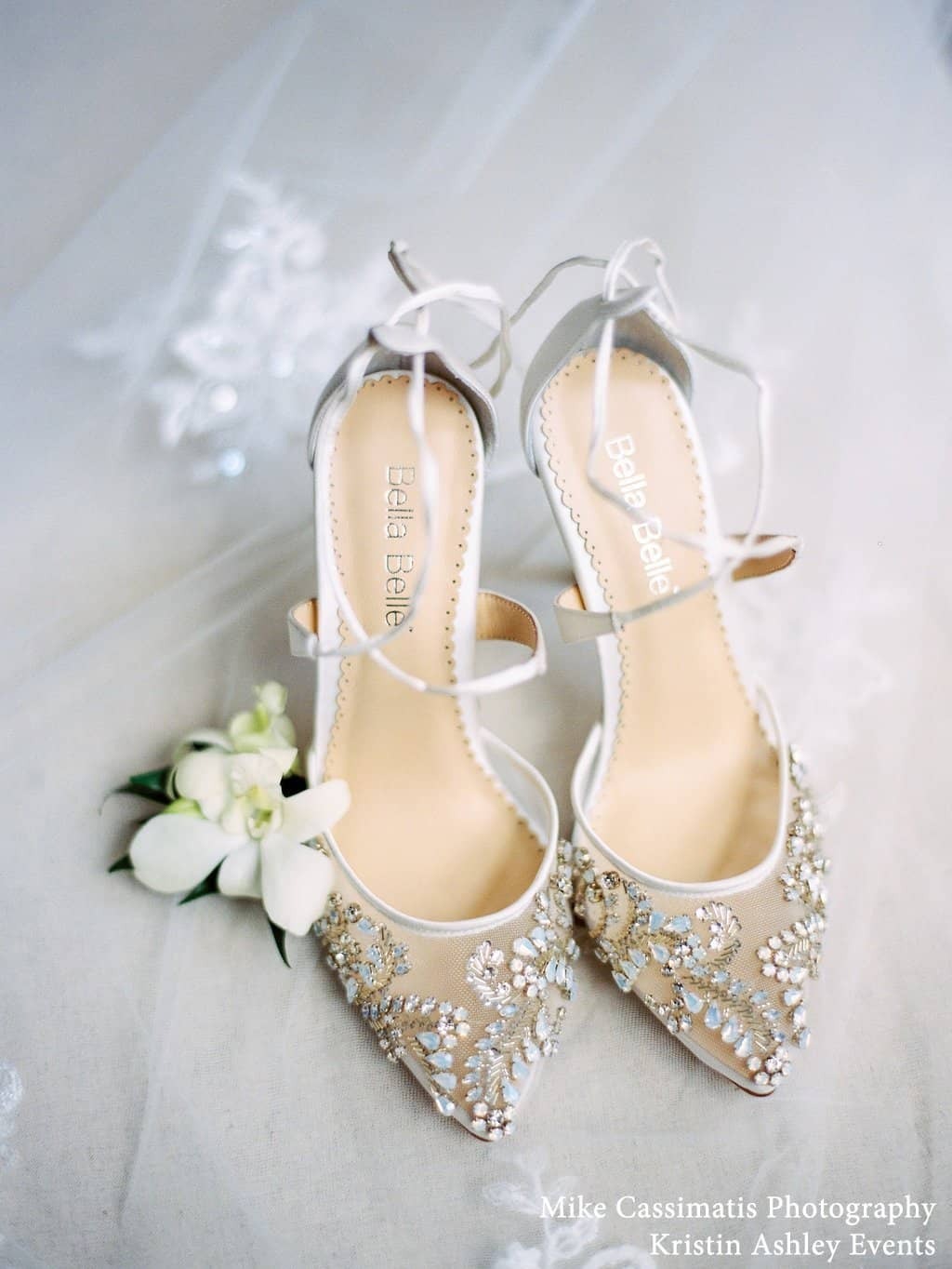 Florence Embellished Crystal Wedding Heels in Ivory