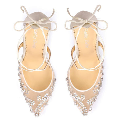 Florence Embellished Crystal Wedding Heels in Ivory