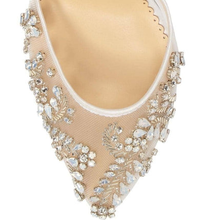 Florence Embellished Crystal Wedding Heels in Ivory