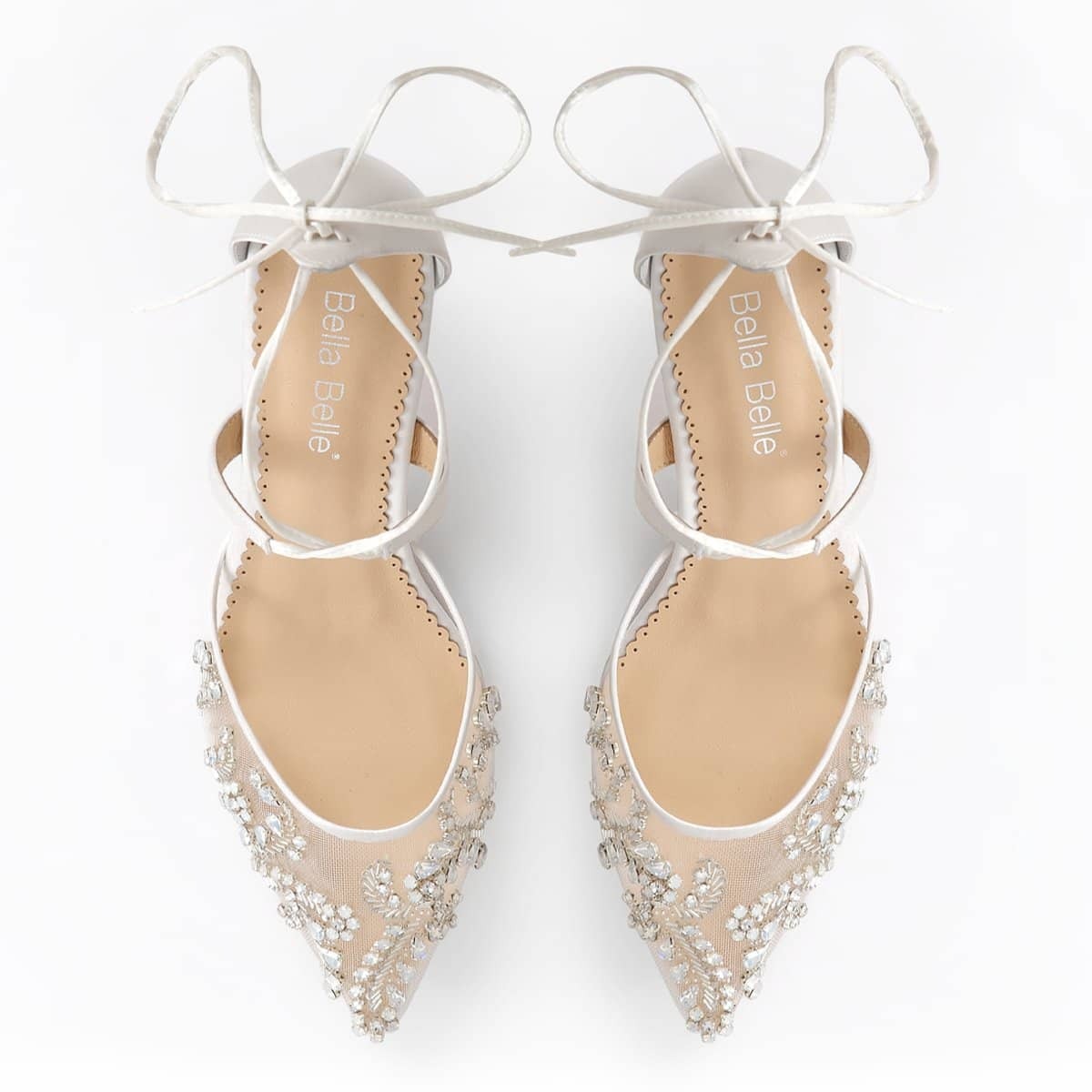 Frances Crystal Studded Bridal Heels in Ivory