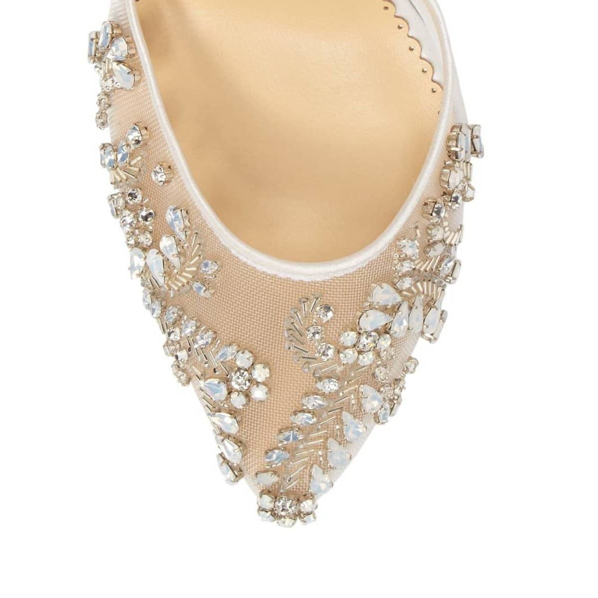Frances Crystal Studded Bridal Heels in Ivory
