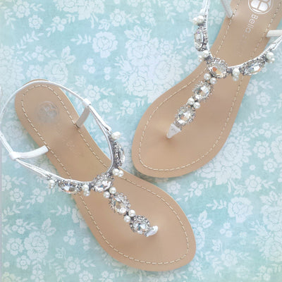 Hera Bridal Sandals in Ivory