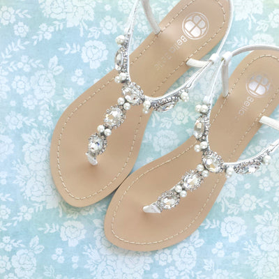 Hera Bridal Sandals in Ivory
