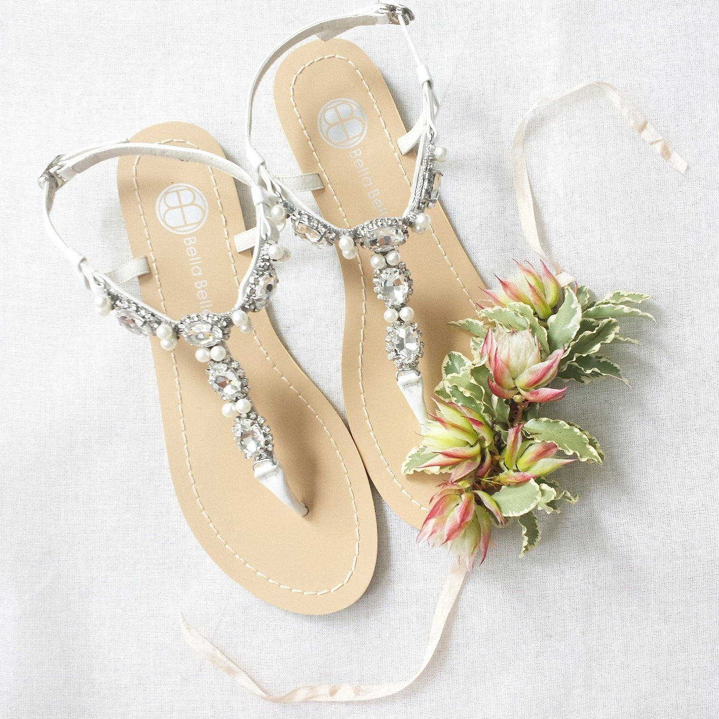 Hera Bridal Sandals in Ivory
