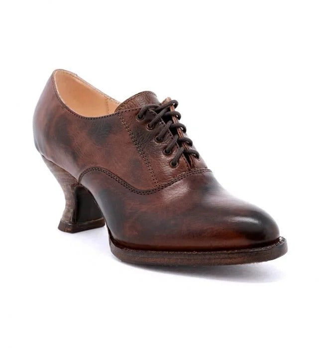 Janet Victorian Style Shoes in Teak Rustic
