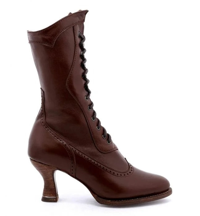 Jasmine Victorian Style Boots in Cognac