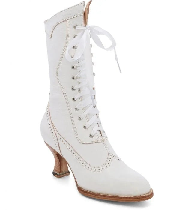 Jasmine Victorian Style Wedding Boots in Nectar Rustic