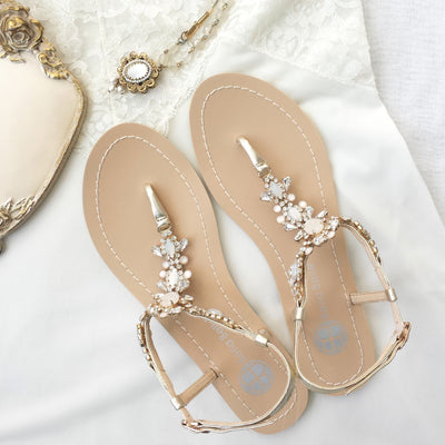 Luna Bridal Sandals in Gold